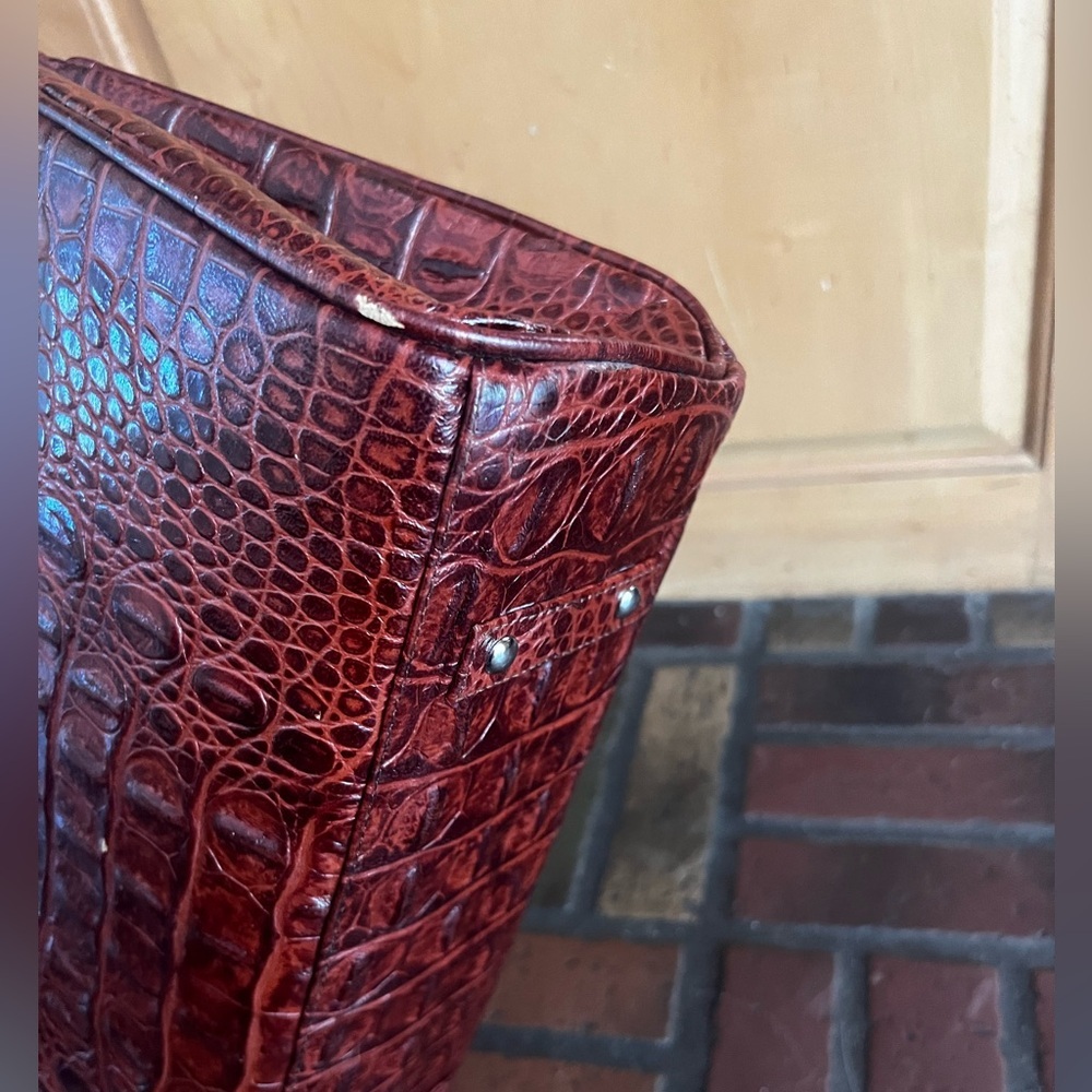Veari brown crocodile satchel purse - Picture 9 of 11